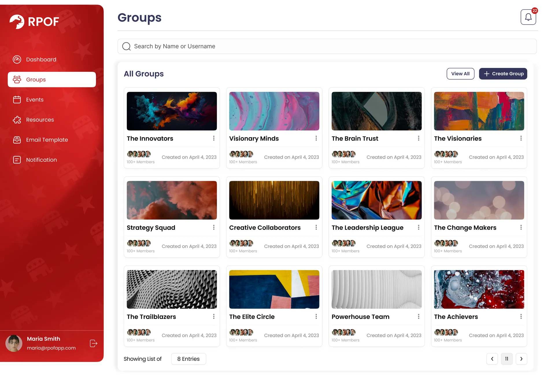 RPOF Member Management Dashboard | Org Admin Portal UI — 02